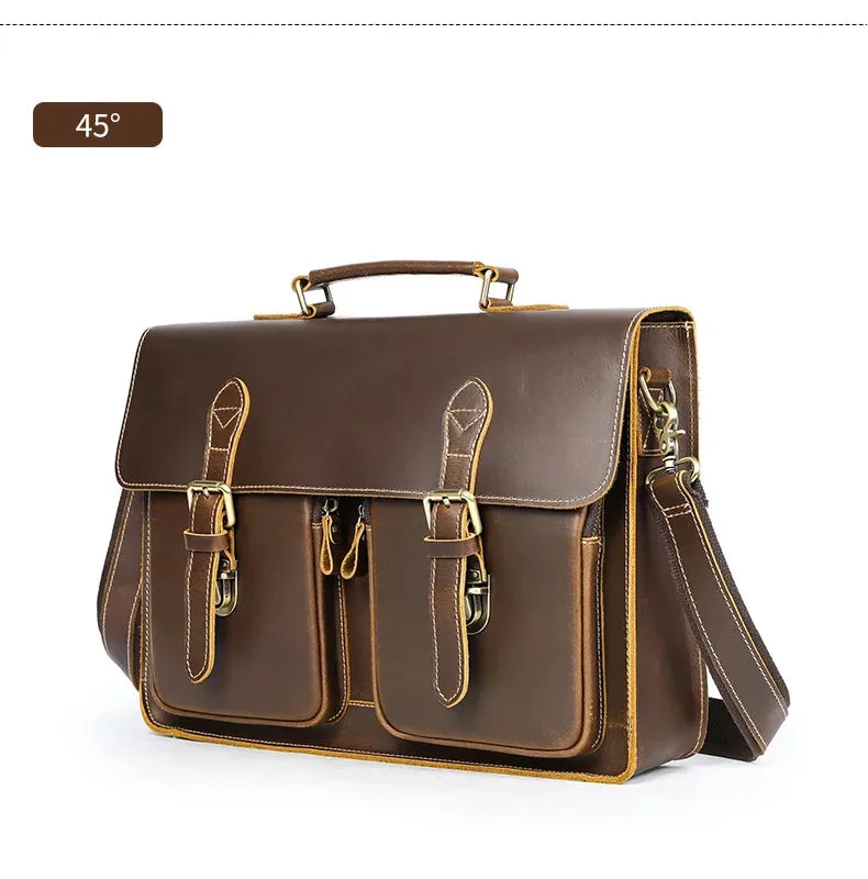 Vintage Leather Briefcase - Timeless Elegance and Durability