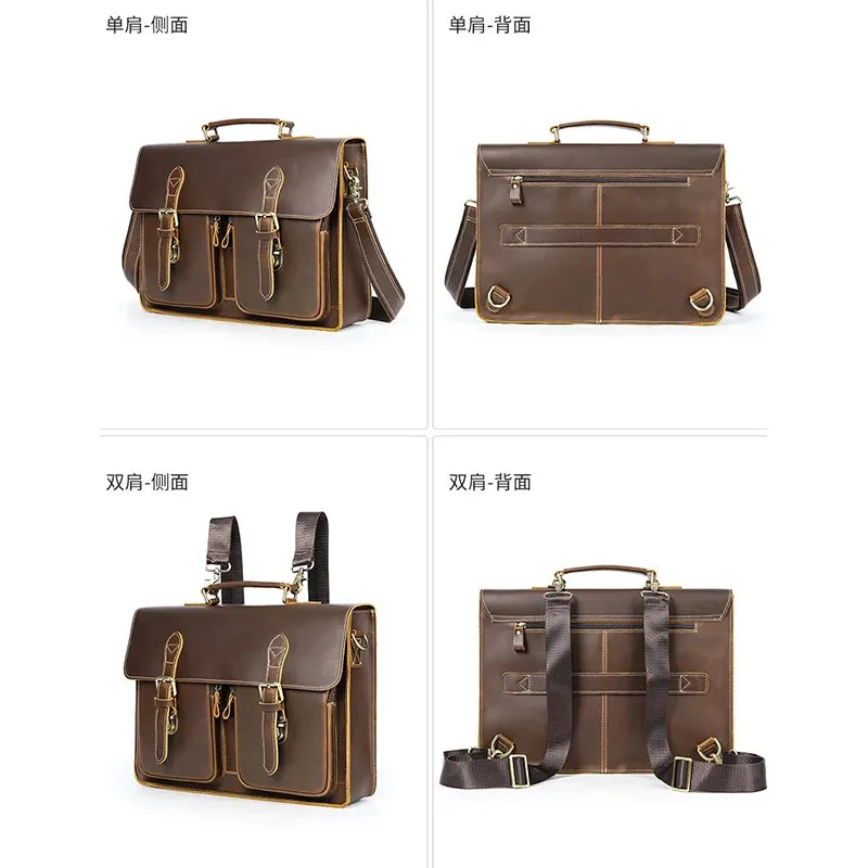 Vintage Leather Briefcase - Timeless Elegance and Durability