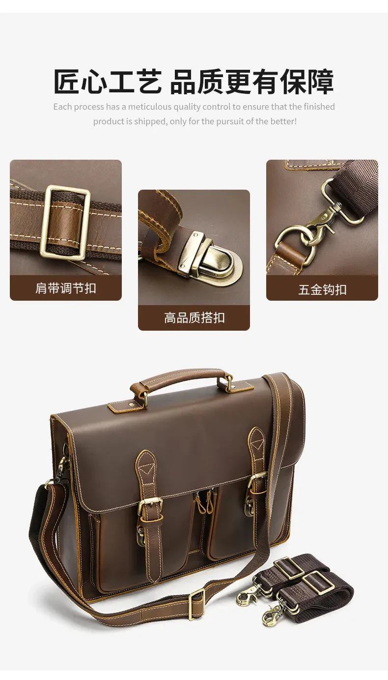 Vintage Leather Briefcase - Timeless Elegance and Durability