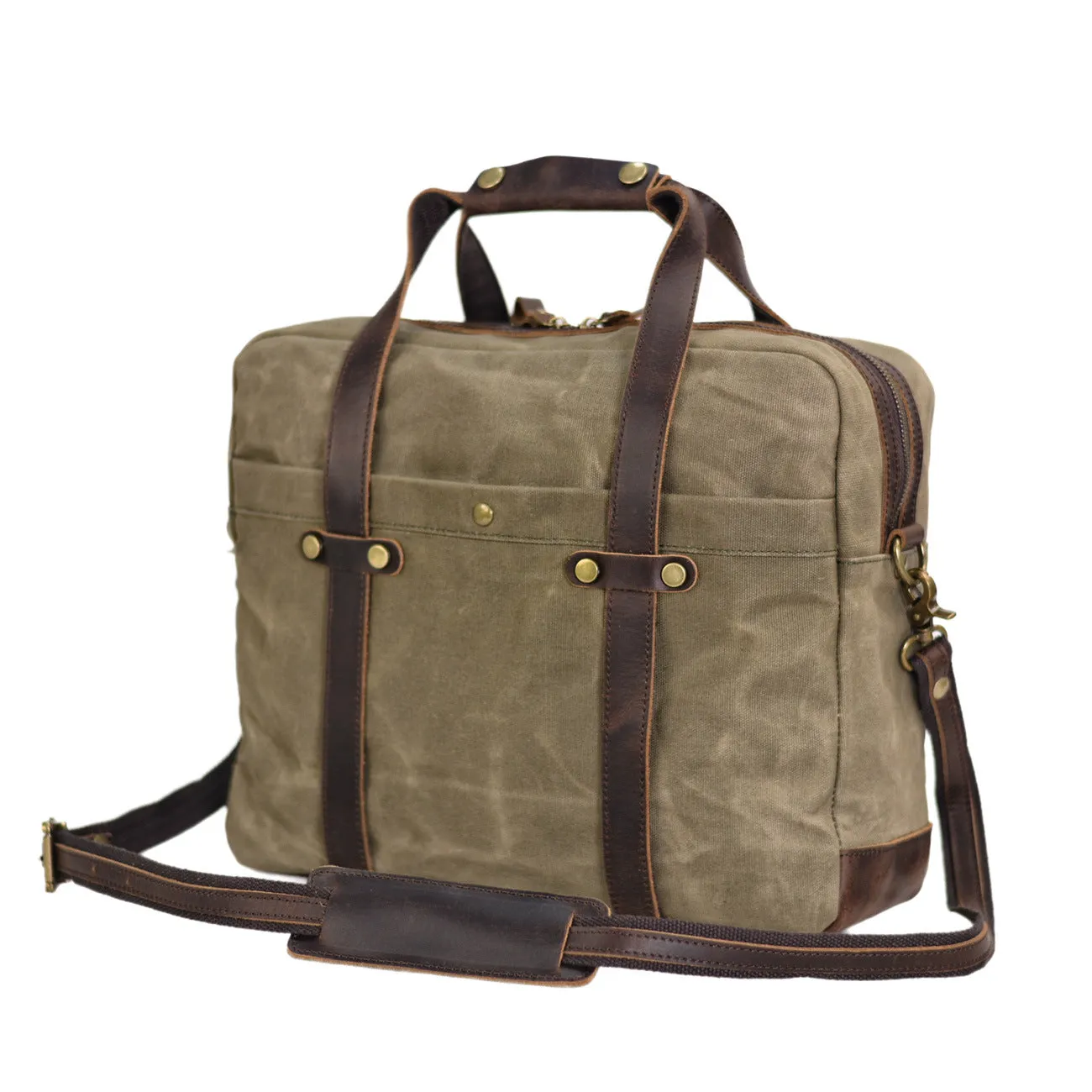 Waxed Canvas Briefcase Bag 15.6" Laptop Bag