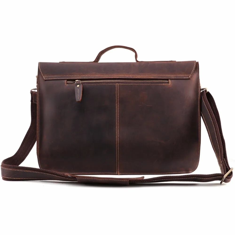 West Louis™ Retro Genuine Leather Business Briefcase