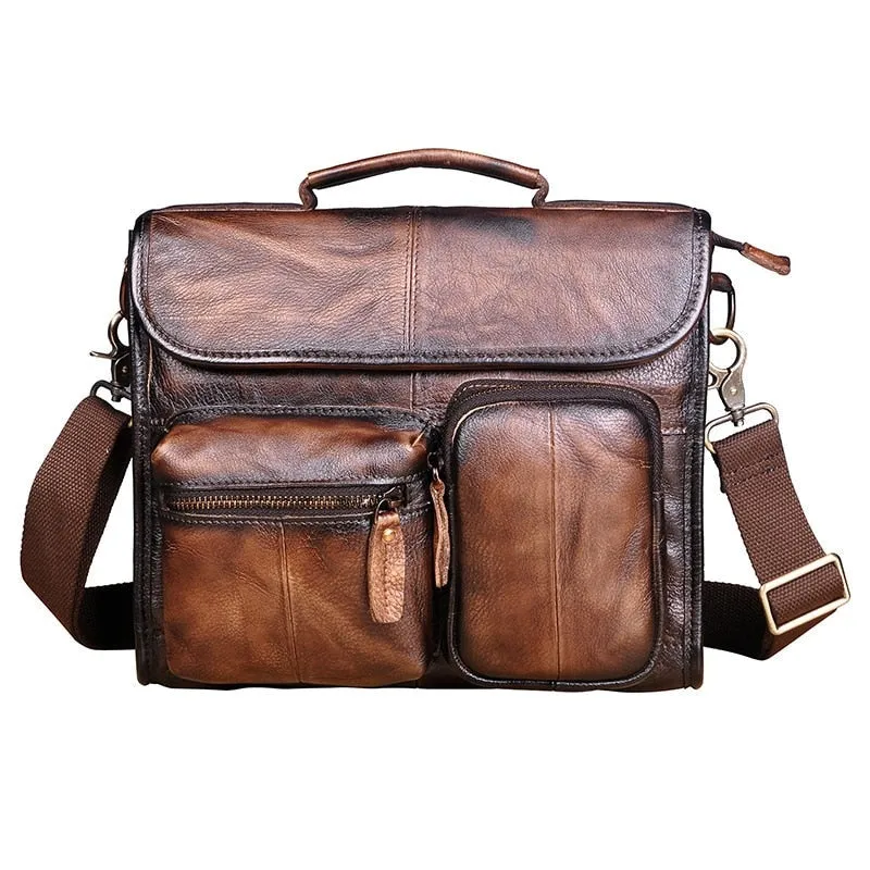 West Louis™ Vintage Lawyer Business-Men Leather Briefcase