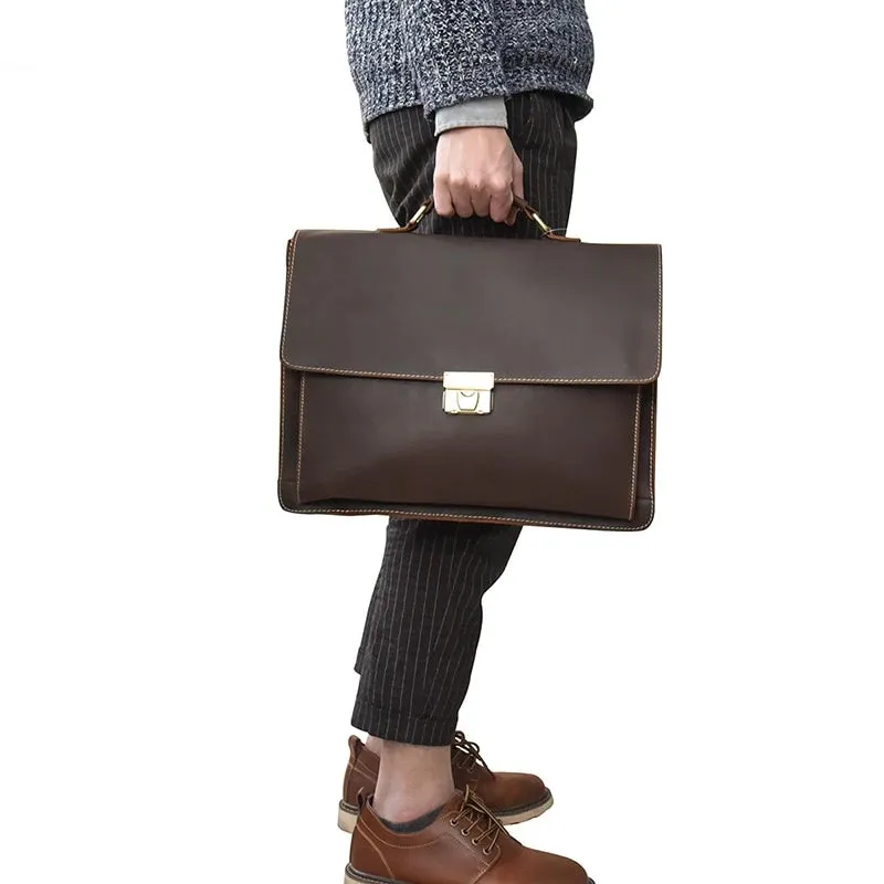 West Louis™ Vintage Style Leather Briefcase