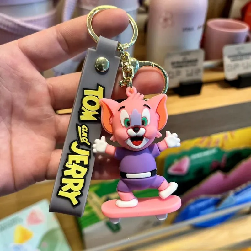 Wholesale Cartoon Anime Cat and Mouse Skateboard Keychains JDC-KC-Biaopan004