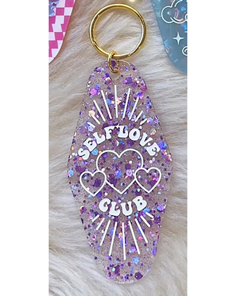 Wildflower & Co. Self Love Club Motel Keychain