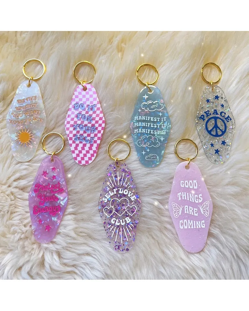 Wildflower & Co. Self Love Club Motel Keychain